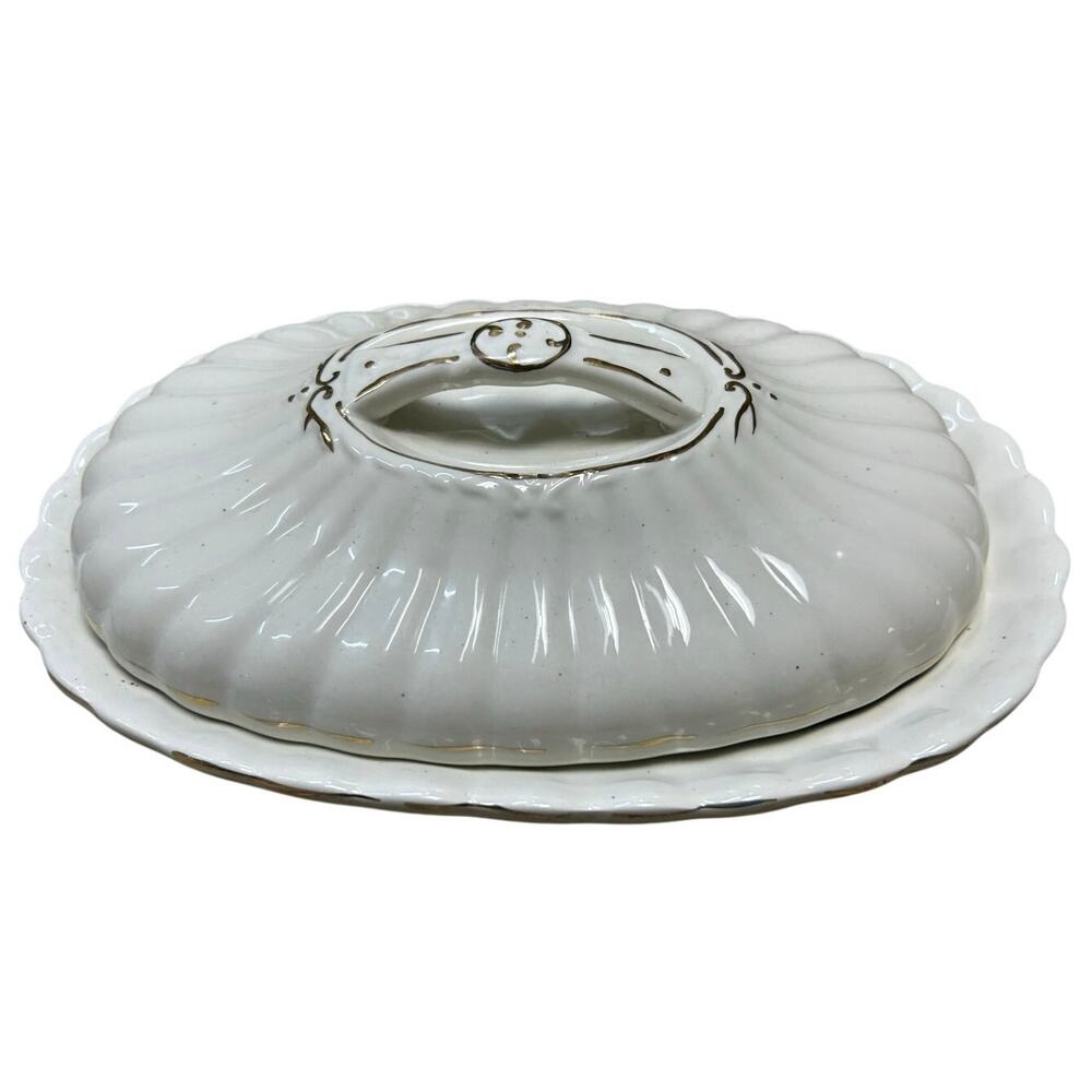 Pottery Barn Asparagus Vegetable Cheese Dish w/Lid Serving Platter 10” x 8”2010